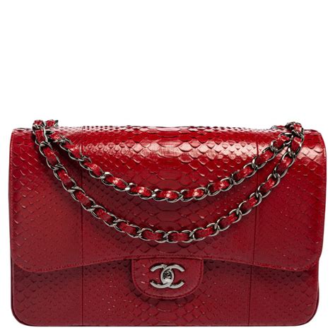 chanel red python boy bag|chanel python bags price.